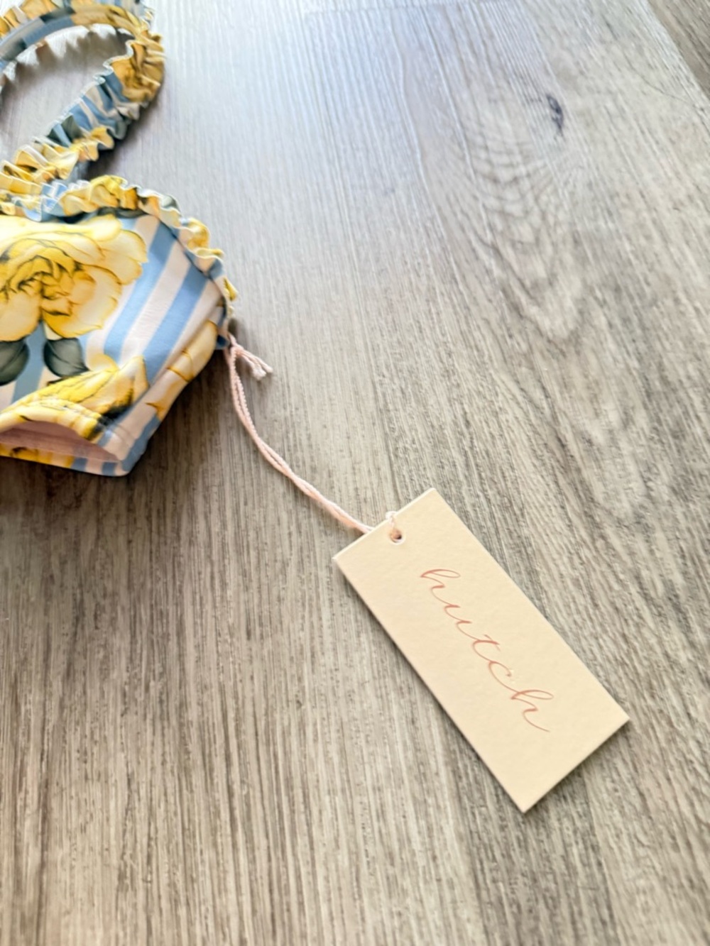 hutch siggi blue & yellow floral stripe high waist bikini swimwear set small NEW - Picture 4 of 7